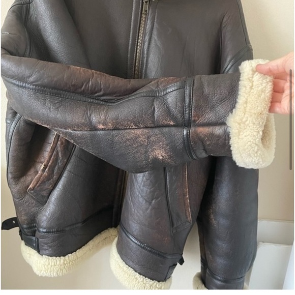 USAF BOMBER JACKET GENUINE SHEARLING
LEATHER FLIGHT TYPE G-8 SIZE XL - Picture 6 of 15